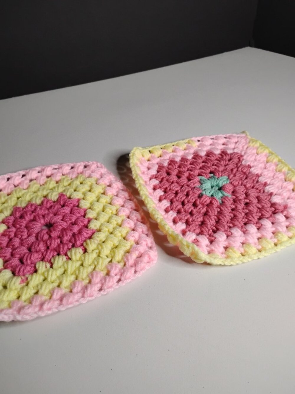 Handmade Knitted Pot Holders /Hot Plates Lot of 2